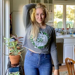Vintage Boston Celtics Crop Crewneck Sweatshirt